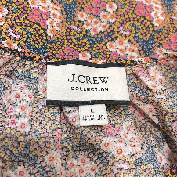 NWOT J. Crew Collection tie-sleeve button-front top in Ratti® prism floral sz L - Picture 8 of 9